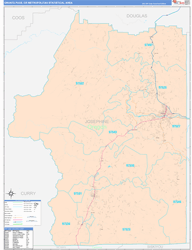 Grants Pass Metro Area Wall Map Color Cast Style 2024